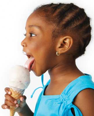 Girl licking Ice Cream
